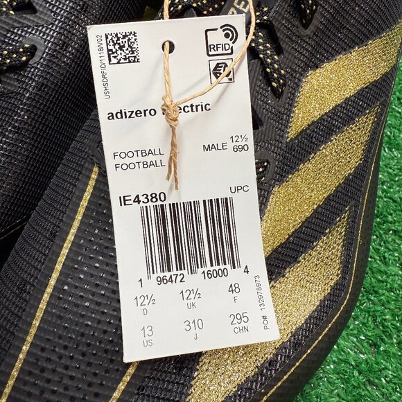 Adidas Adizero Electric Core Black Gold Metallic Carbon Mens IE4380 NEW Sz 13 - Picture 5 of 5